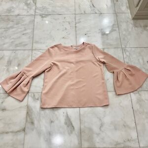 LOFT Blush Statement Bell Sleeve Blouse | Feminine Dressy Top size XL